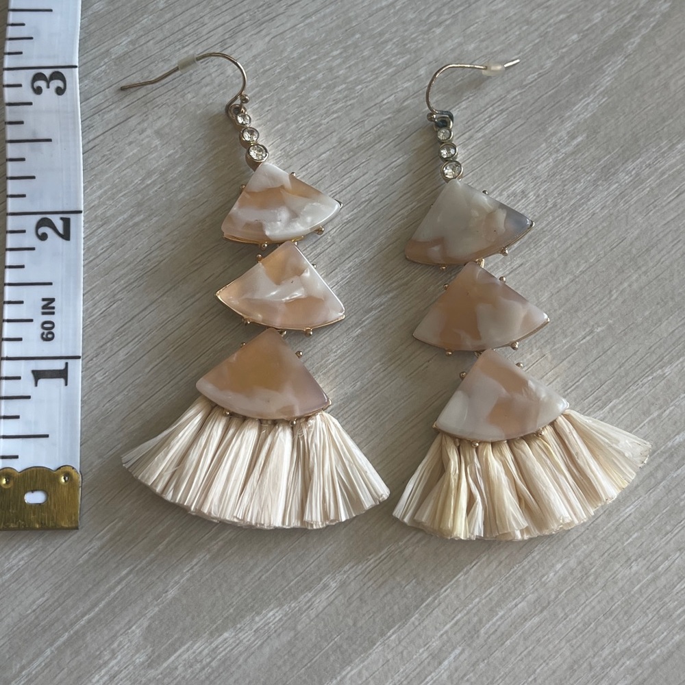 Earrings gold beige natural Hawaiian handmade Maui